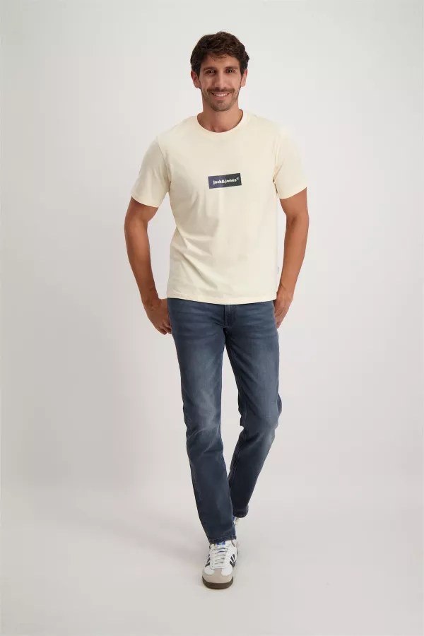 T-shirt uni avec impression devant Jack & Jones