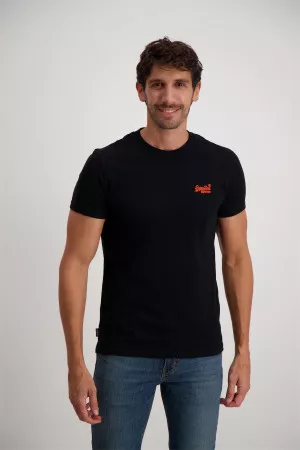 T-shirt uni avec logo brodé Superdry