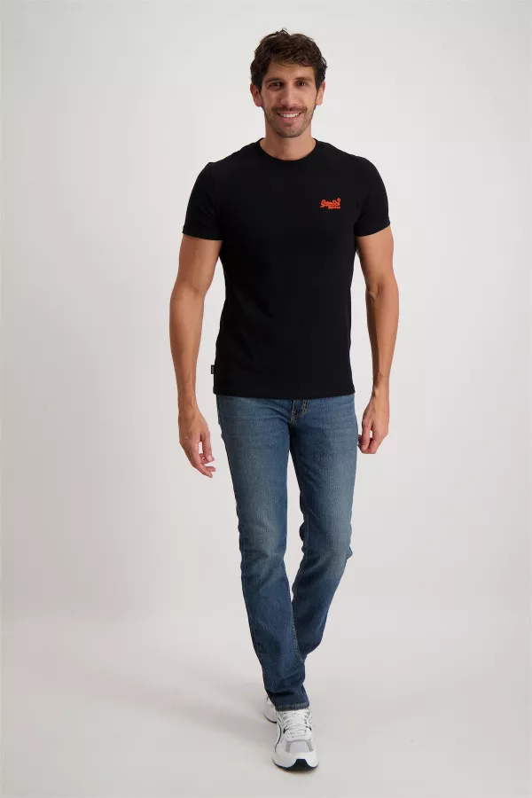 T-shirt uni avec logo brodé Superdry