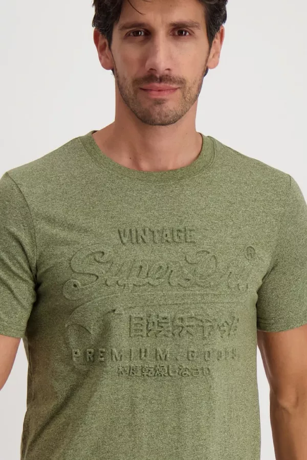 T-shirt chiné avec logo ton sur ton Superdry