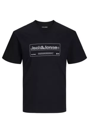 T-shirt uni avec impression devant en coton Jack & Jones