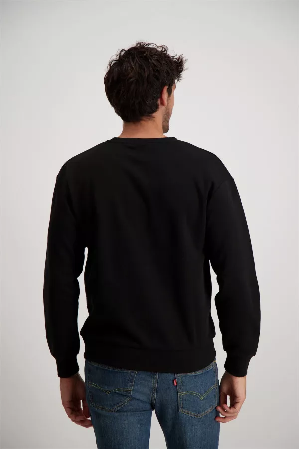 Sweat uni manches longues avec impression poitrine Jack & Jones