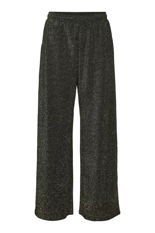 Pantalon uni avec lurex et cordons de serrage Vero Moda