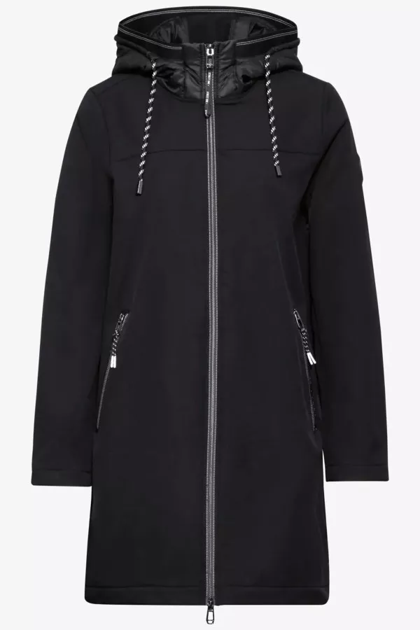 Parka mi-long uni bimatière Street One