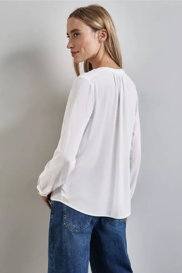 Blouse unie en matière naturelle Street One