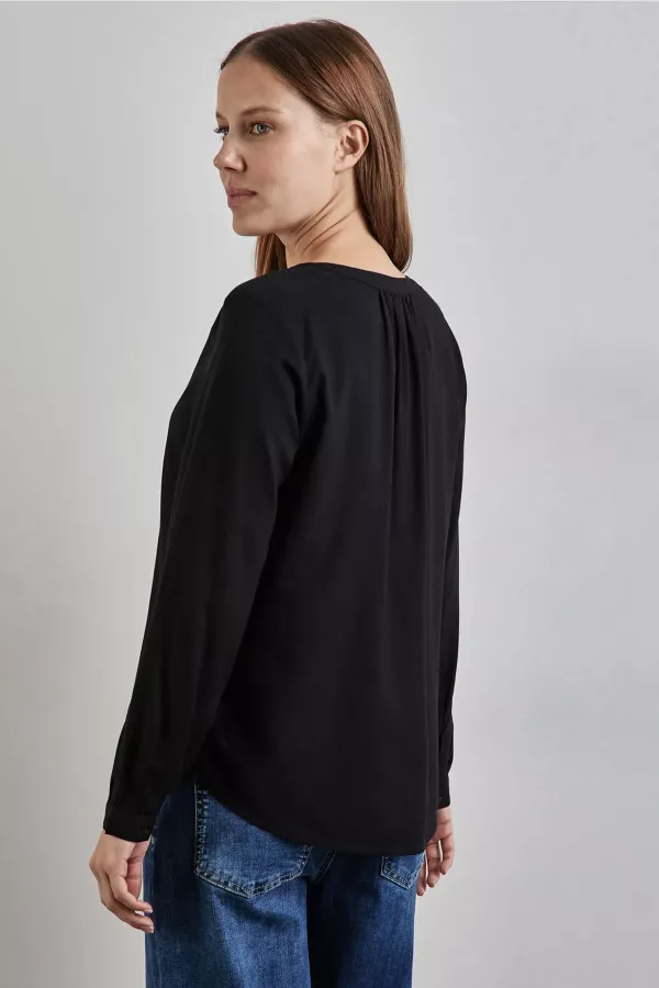 Blouse unie en matière naturelle Street One