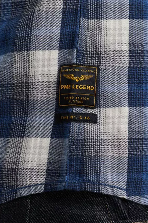 Chemise imprimée à carreaux avec badge à la poitrine PME