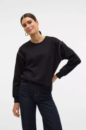 Sweat manches longues avec perles aux manches Vero Moda