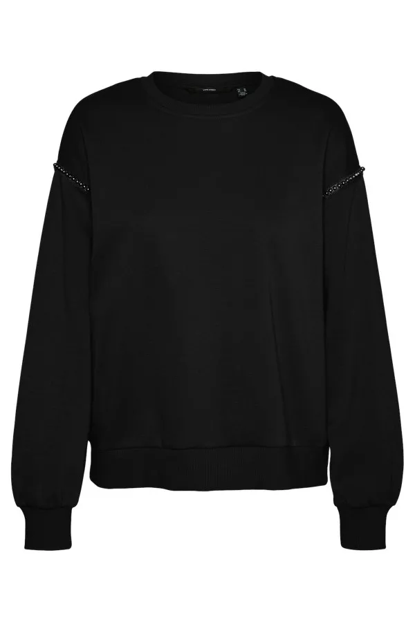 Sweat manches longues avec perles aux manches Vero Moda