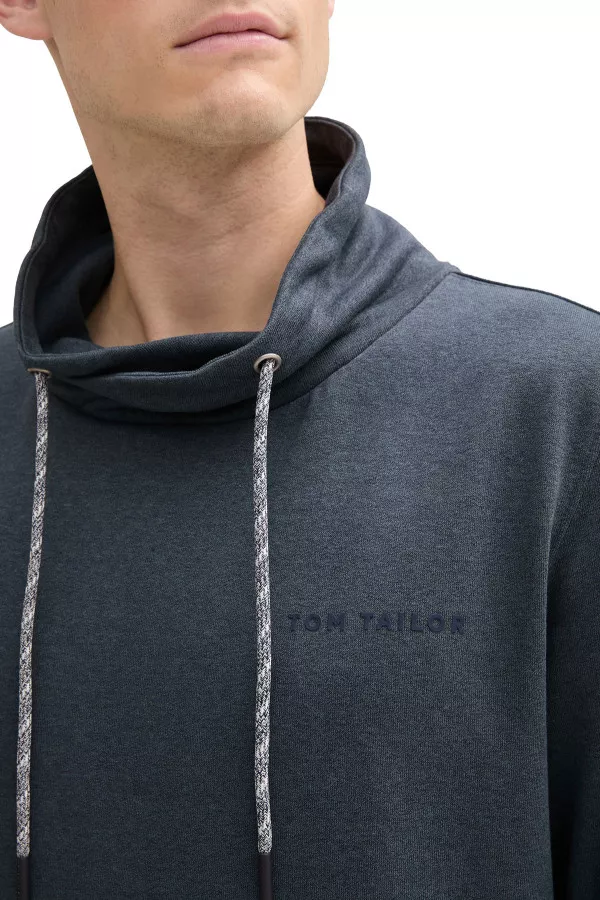 Sweat uni avec logo à la poitrine Tom Tailor