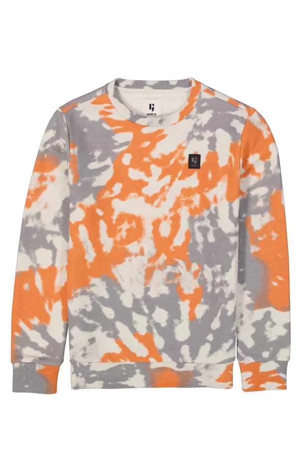 Sweat ras du cou effet tie and dye Garcia