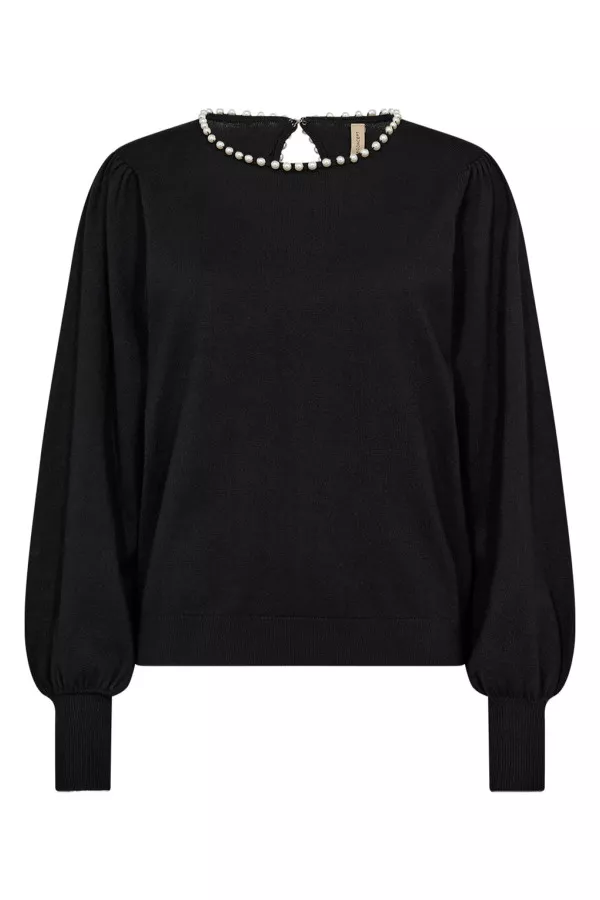 Pull manches longues avec perles au col Soyaconcept