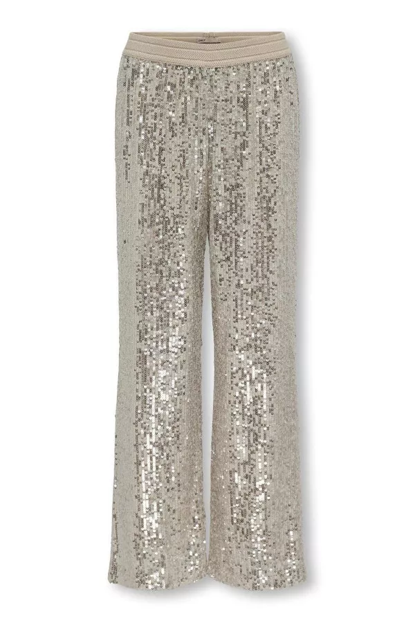 Pantalon uni taille haute avec sequins Only Kids