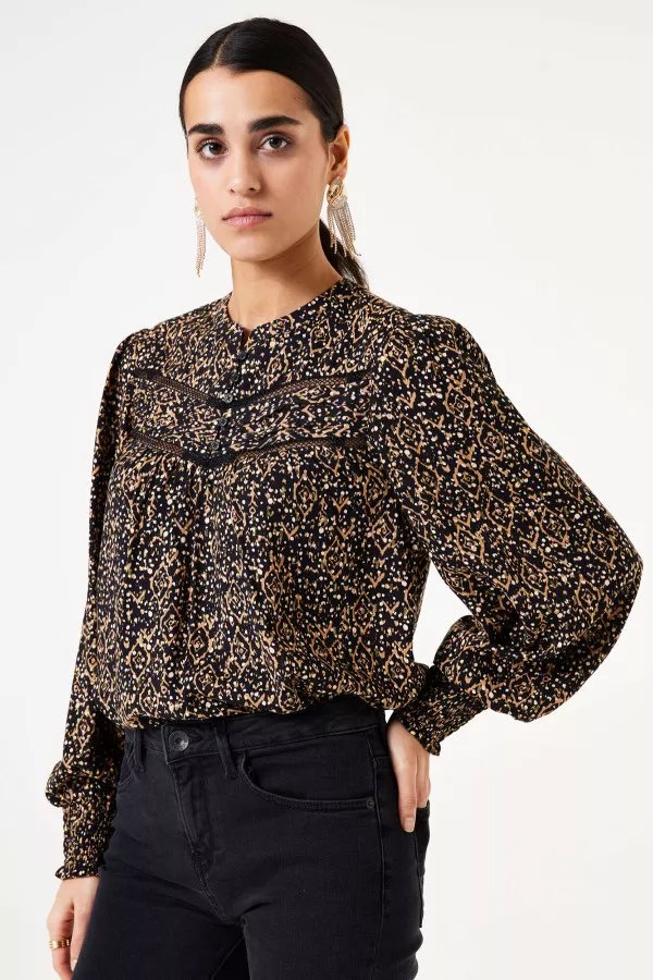 Blouse imprimée avec boutons Garcia