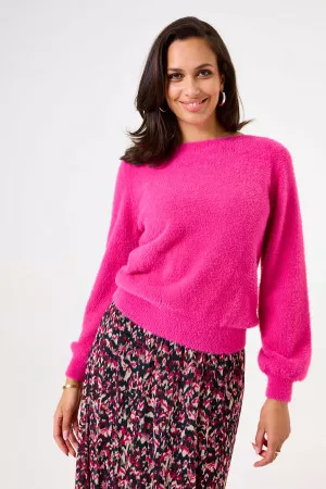 Pull uni en maille poilue Garcia