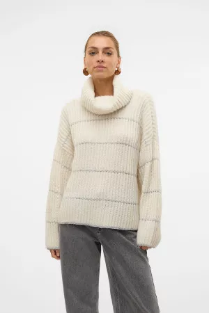 Pull en maille perlée imprimé rayé Vero Moda