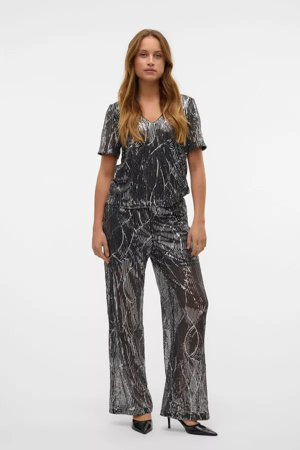 Pantalon droit avec sequins Vero Moda