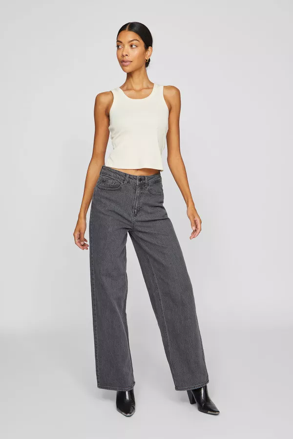 Pantalon en jean droit modèle 5 poches Vila