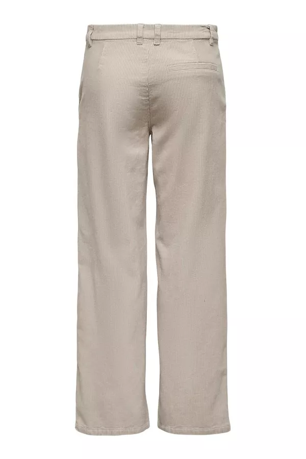 Pantalon droit uni en velours côtelé Only