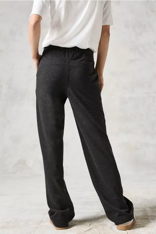 Pantalon uni avec taille élastiquée Cecil