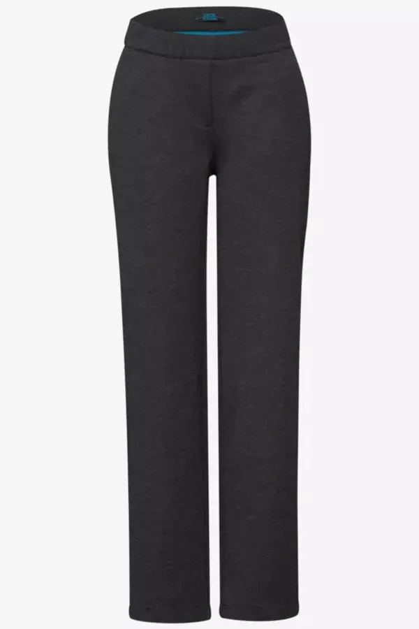 Pantalon uni avec taille élastiquée Cecil