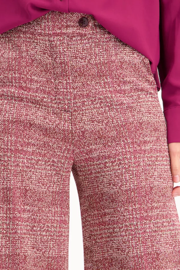 Pantalon taille haute à carreaux avec lurex Amélie & Amélie