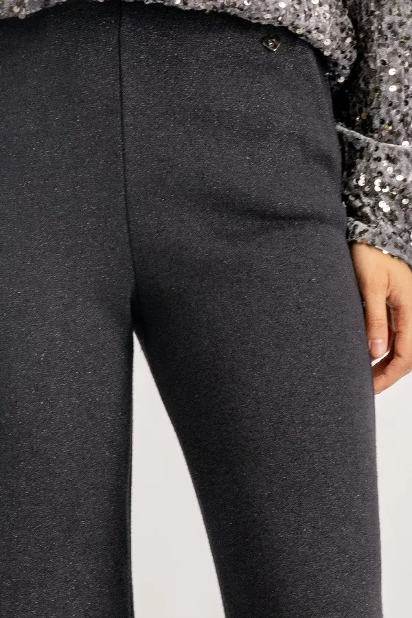 Pantalon droit taille haute avec lurex Amélie & Amélie