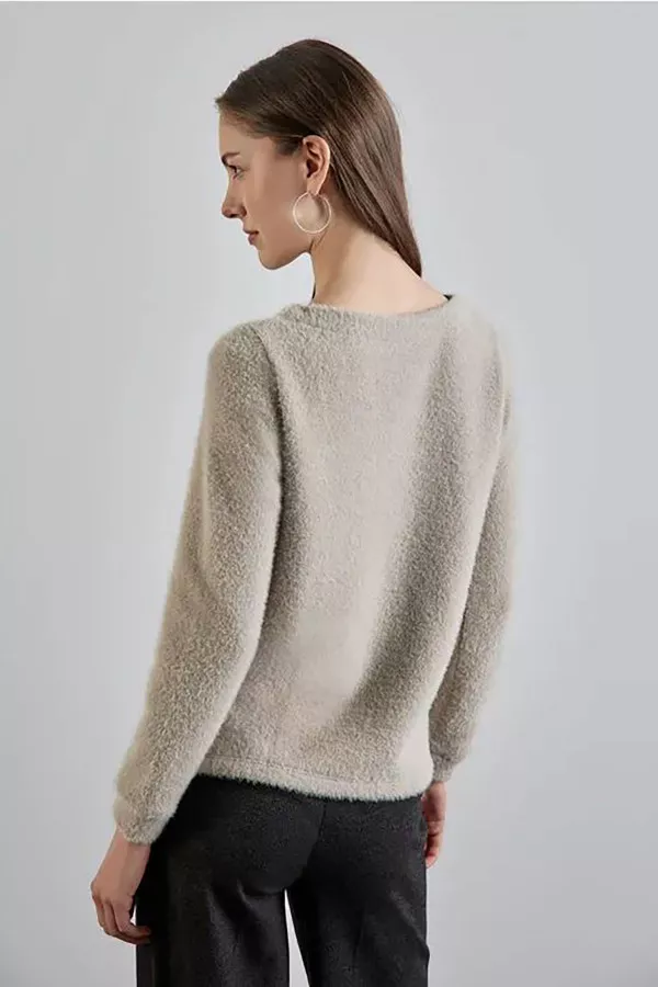 Pull uni manches longues en maille poilue Street One