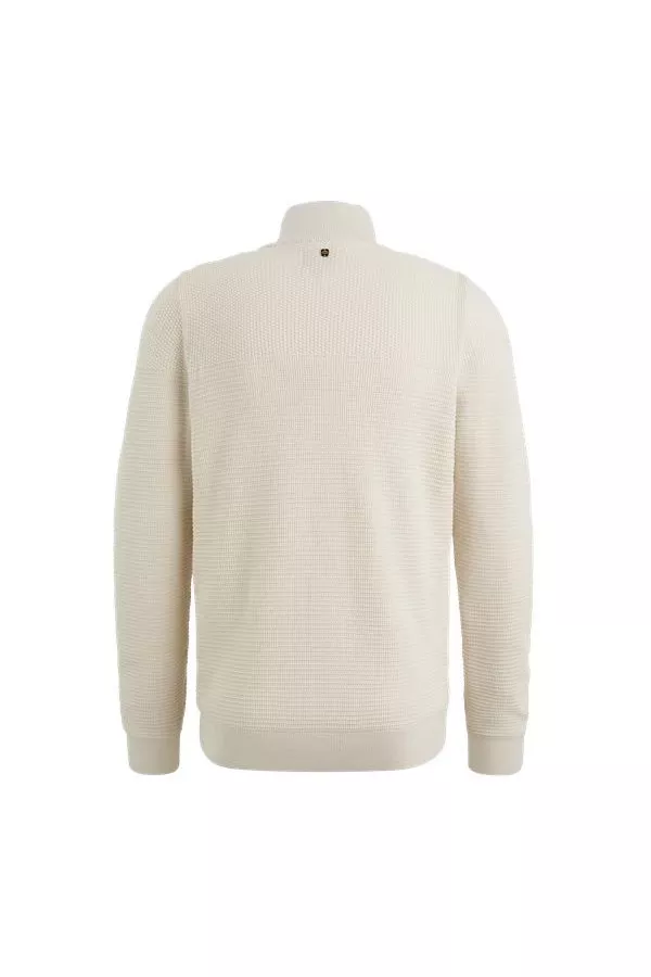 Pull uni en coton avec col montant zippé PME