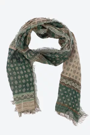 Foulard imprimé en coton et laine Oscar & Horace