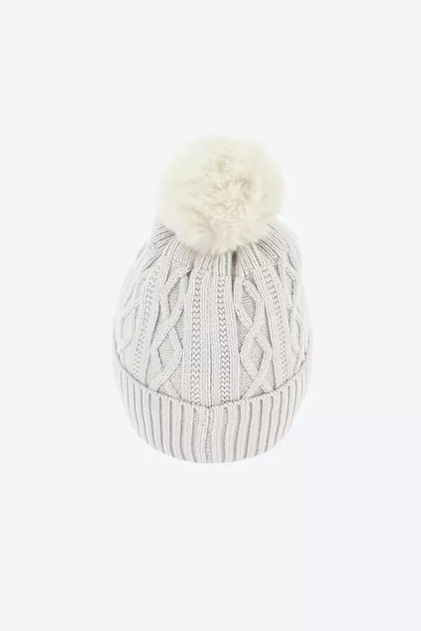 Bonnet en maille avec pompon Guess