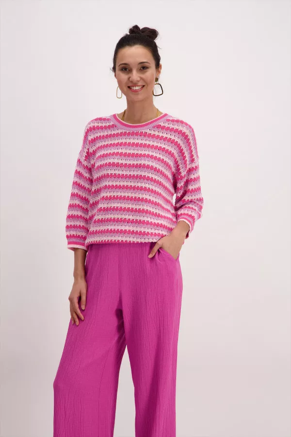 Pull en maille multicolore manches longues Signe Nature