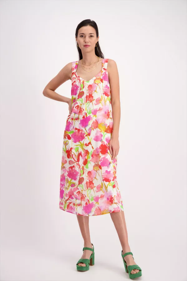 Robe longue fleurie en coton Signe Nature