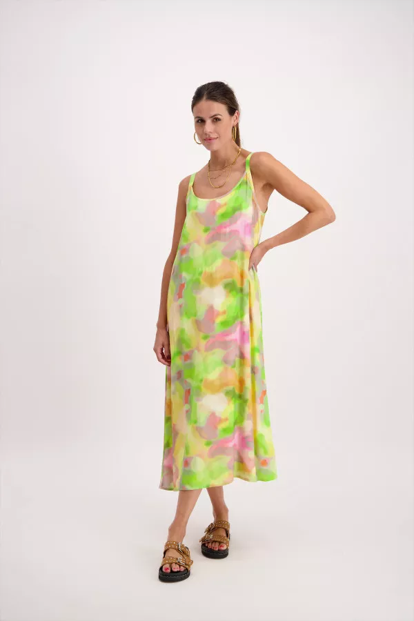 Robe longue multicolore en matière naturelle Signe Nature