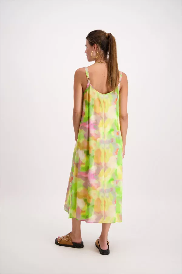 Robe longue multicolore en matière naturelle Signe Nature