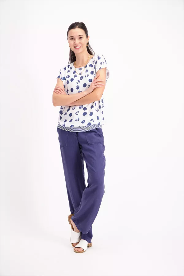 Pantalon uni en lin Signe Nature