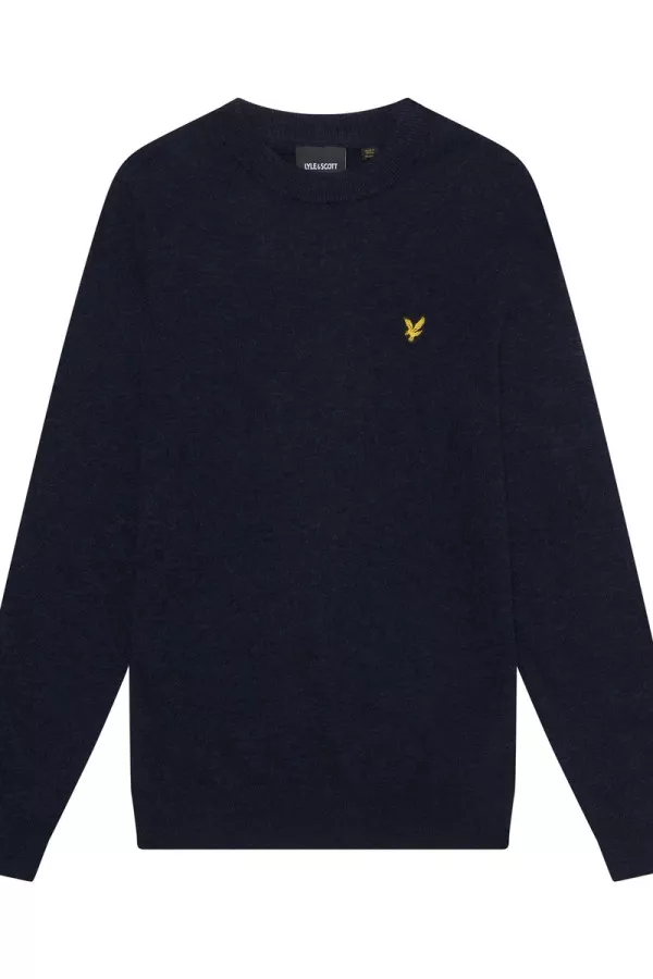 Pull manches longues chiné avec broderie logo poitrine Lyle & Scott