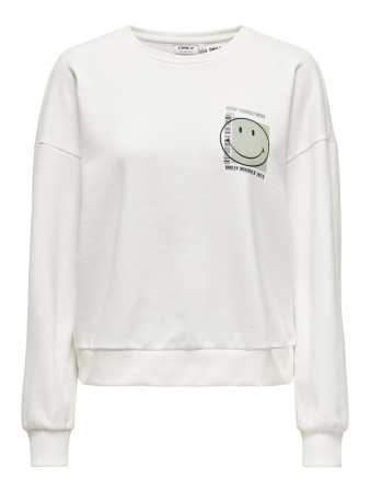 Sweat uni avec impression poitrine et dos Only