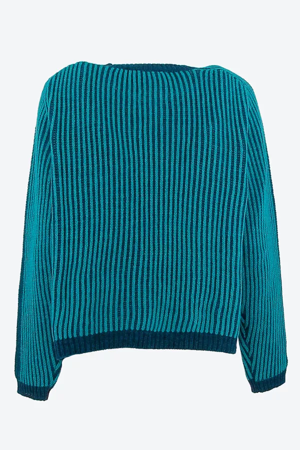 Pull bicolore en maille perlée Signe Nature