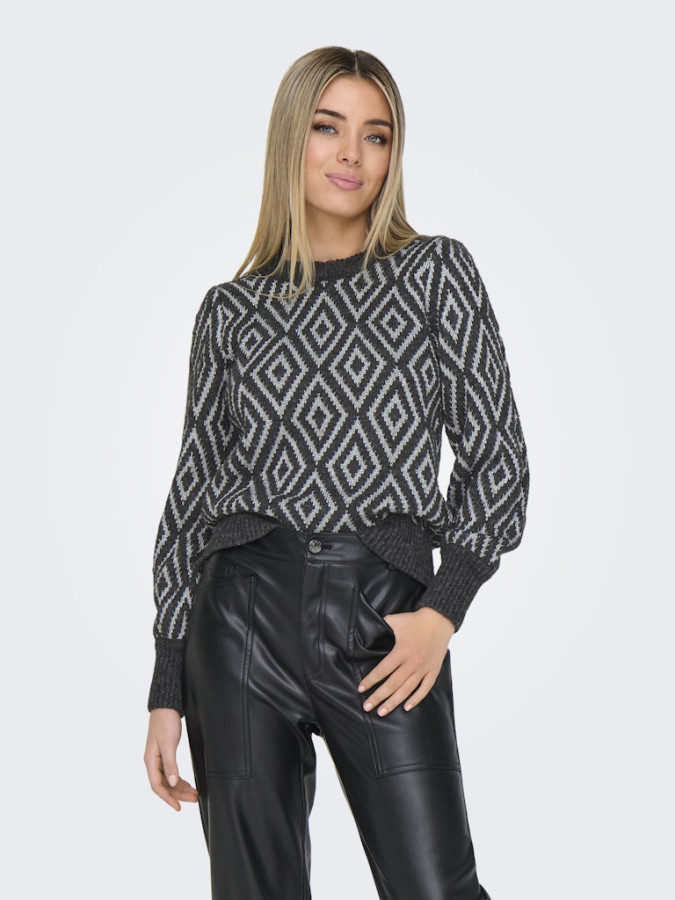 Pull en maile jacquard avec lurex Only