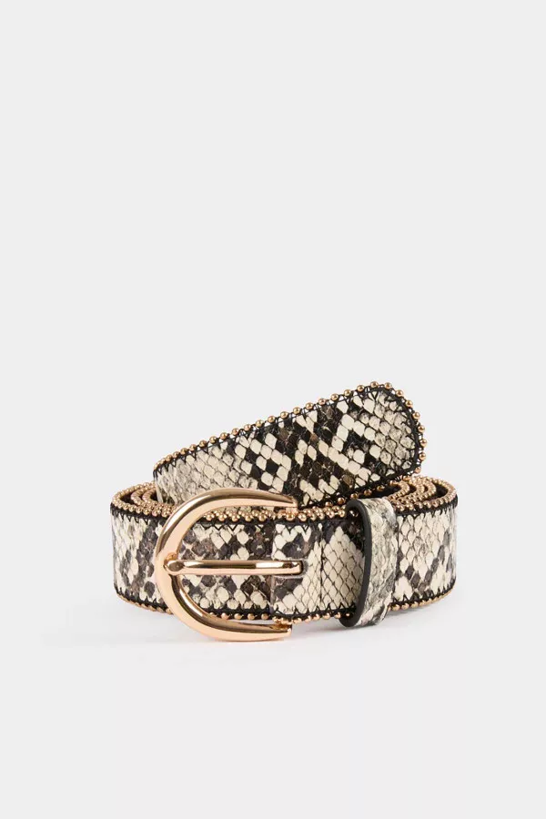 Ceinture imprimée python avec boucle dorée Morgan