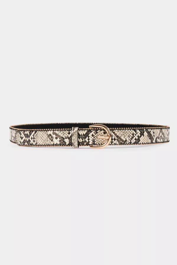 Ceinture imprimée python avec boucle dorée Morgan