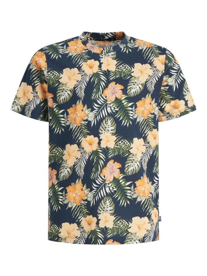 T-shirt en coton ras du cou imprimé fleuri Jack & Jones